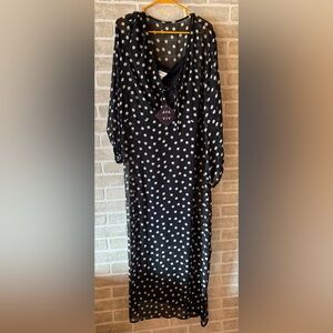 Ava & Viv Black Dress with White Polka Dots